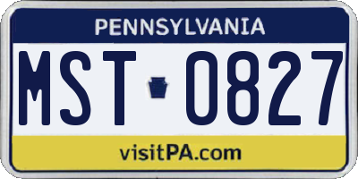 PA license plate MST0827