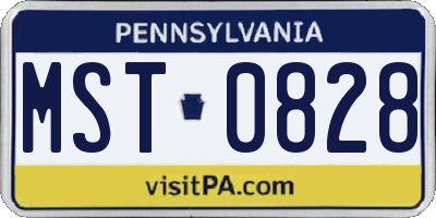 PA license plate MST0828