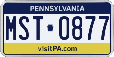 PA license plate MST0877