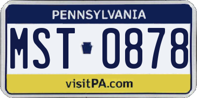 PA license plate MST0878