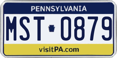PA license plate MST0879