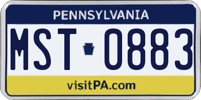 PA license plate MST0883