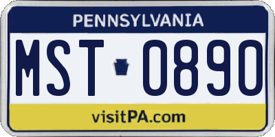 PA license plate MST0890