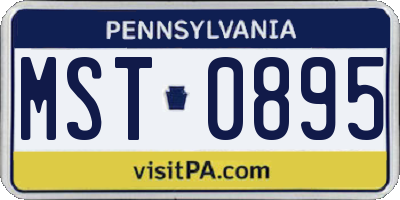 PA license plate MST0895