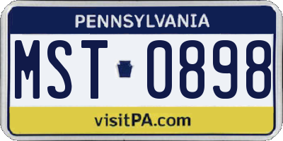 PA license plate MST0898
