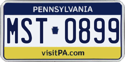 PA license plate MST0899