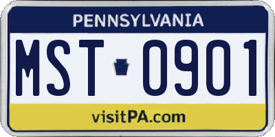 PA license plate MST0901