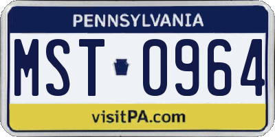 PA license plate MST0964