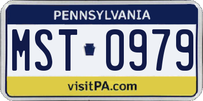 PA license plate MST0979