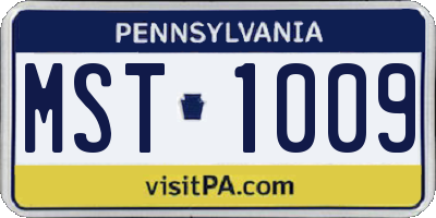 PA license plate MST1009