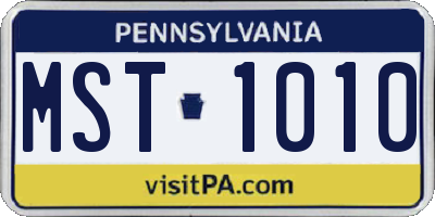 PA license plate MST1010