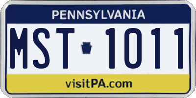 PA license plate MST1011