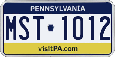 PA license plate MST1012