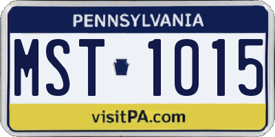 PA license plate MST1015