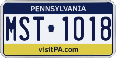 PA license plate MST1018