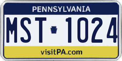 PA license plate MST1024