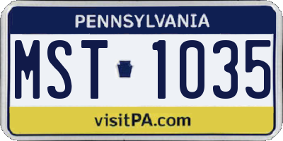 PA license plate MST1035
