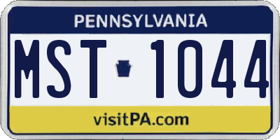 PA license plate MST1044