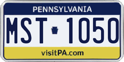 PA license plate MST1050