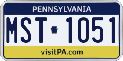 PA license plate MST1051