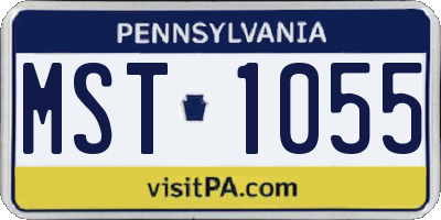 PA license plate MST1055
