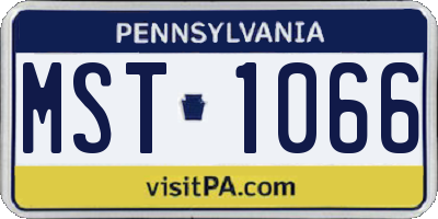 PA license plate MST1066