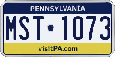 PA license plate MST1073