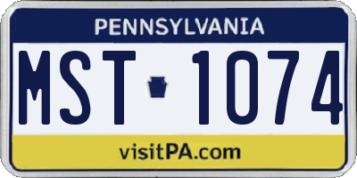 PA license plate MST1074