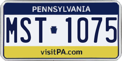 PA license plate MST1075