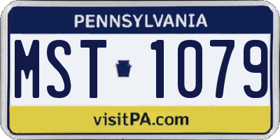 PA license plate MST1079