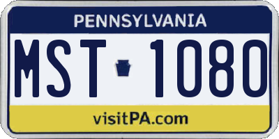 PA license plate MST1080