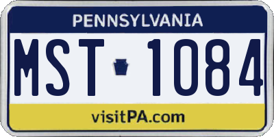 PA license plate MST1084