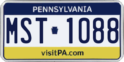 PA license plate MST1088