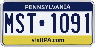 PA license plate MST1091