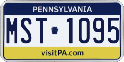 PA license plate MST1095