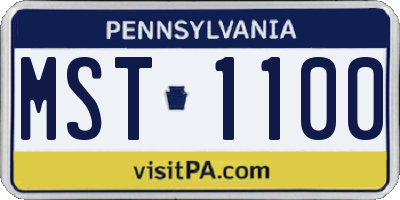 PA license plate MST1100