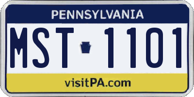 PA license plate MST1101