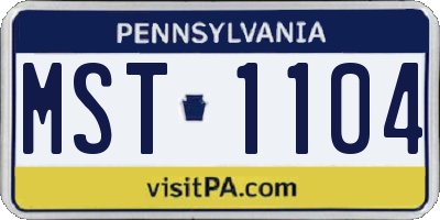 PA license plate MST1104