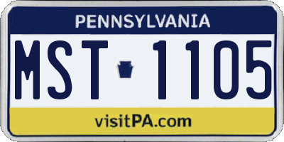 PA license plate MST1105