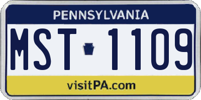 PA license plate MST1109