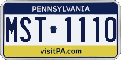 PA license plate MST1110
