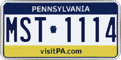 PA license plate MST1114