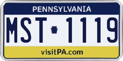 PA license plate MST1119