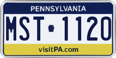 PA license plate MST1120