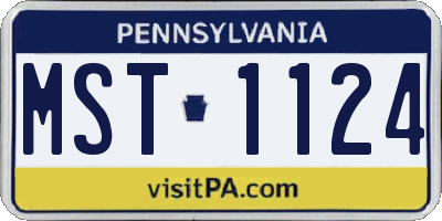 PA license plate MST1124