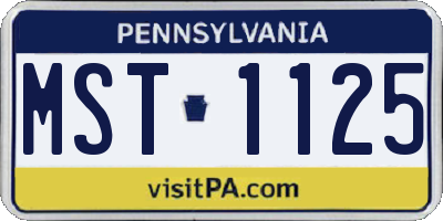PA license plate MST1125