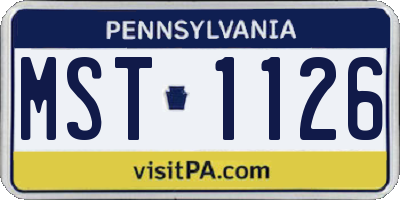 PA license plate MST1126