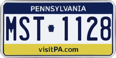 PA license plate MST1128
