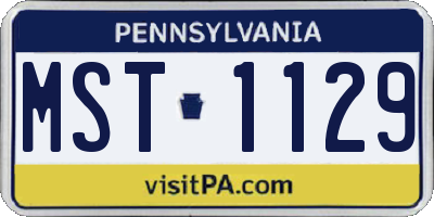PA license plate MST1129