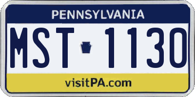 PA license plate MST1130